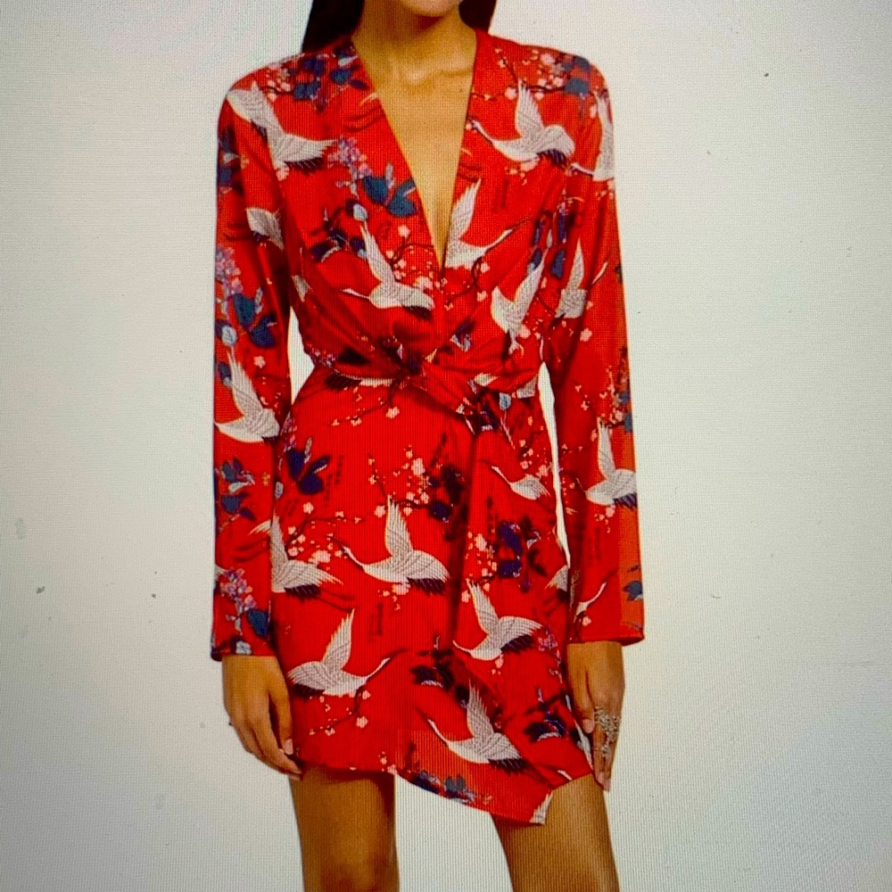 Print wrap dress by Misguided size 12 - excellent condition
